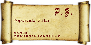 Poparadu Zita névjegykártya